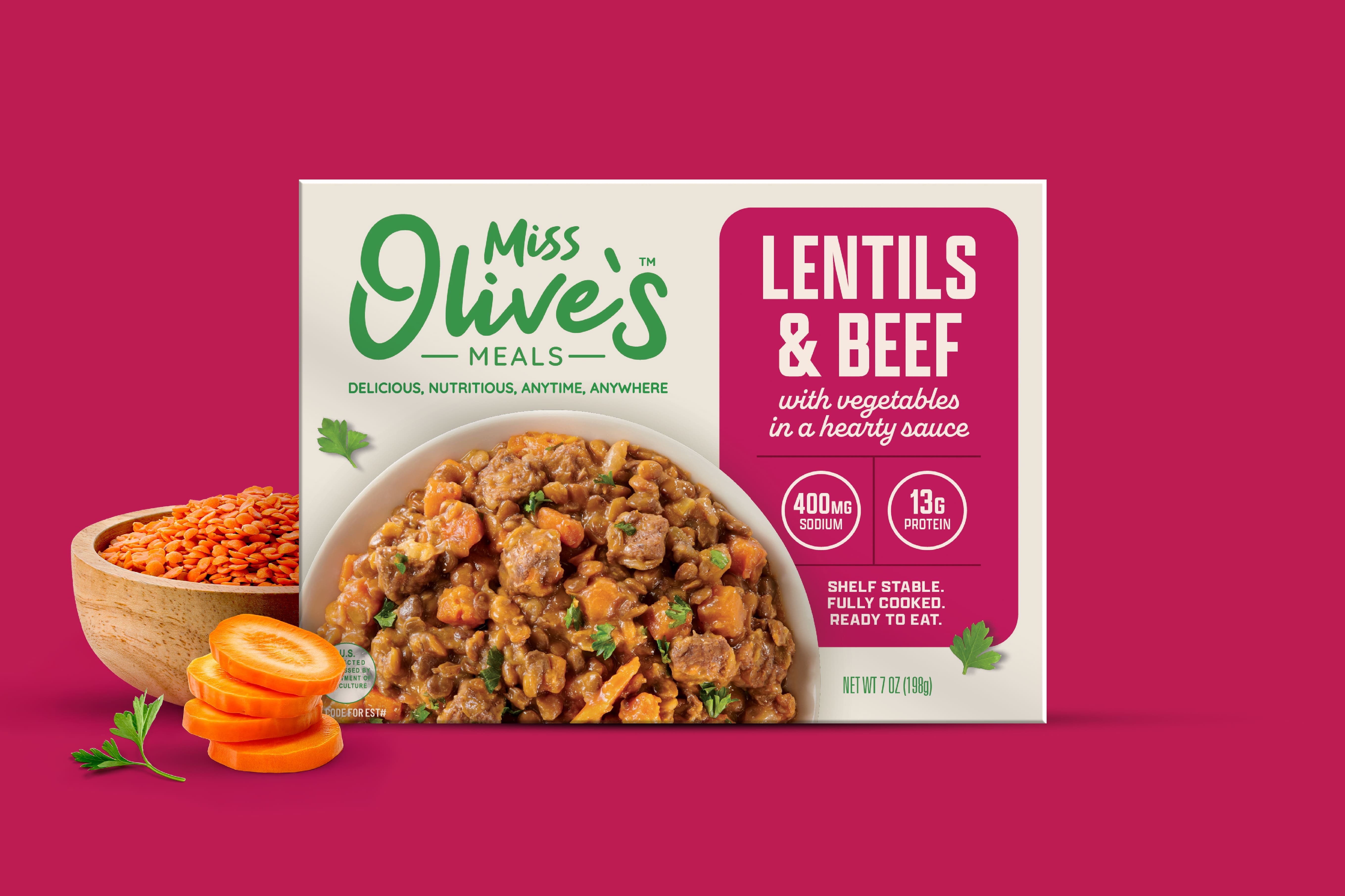 Lentils and Beef (7 oz tray)