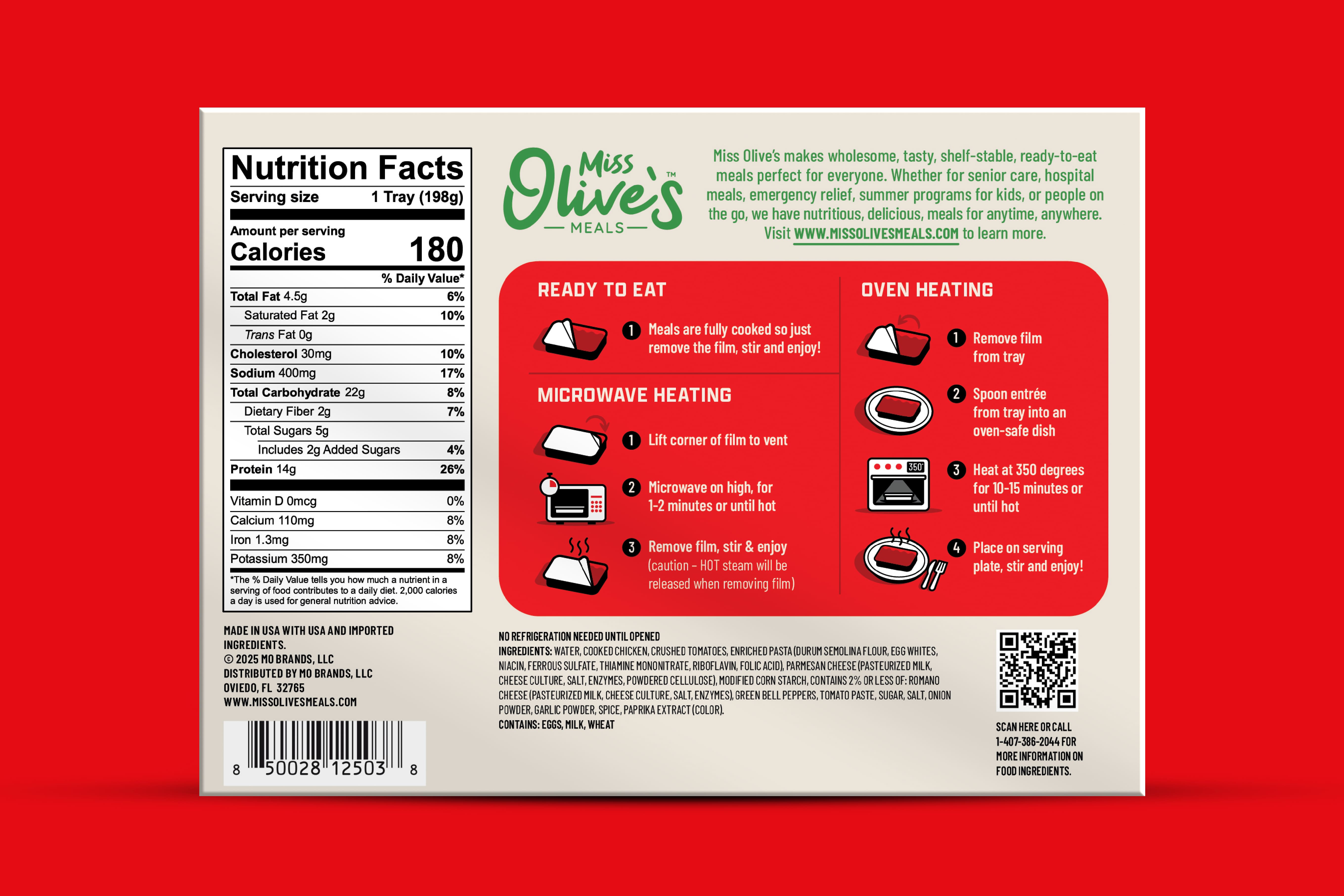 Chicken Pasta Parmigiana (7 oz tray)